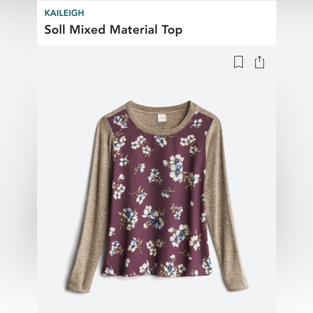 Kaileigh crew neck top. Size medium